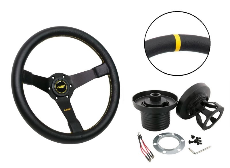 Set Luisi Mirage Sportlenkrad Leder schwarz geschüsselt & Nabe passend für Audi A4 1994-1997 W1409